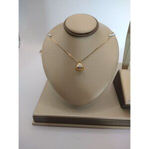 Goldtone Teardrop Pendant Napier Necklace Chain 30 Inches Womens Jewelry Minimal